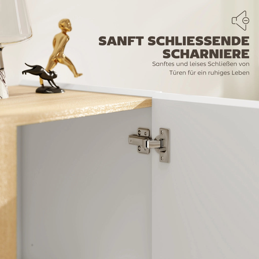 Cassettiera con ante a chiusura morbida e scaffale regolabile ¨C zephmum ¨C Bianco