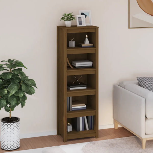 Libreria Marrone Ambra 50x35x154 cm in Legno Massello di Pino 821717