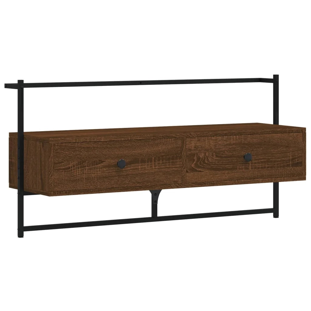 Mobile TV multimediale scaffale TV mobile TV credenza TV sala da pranzo soggiorno camera da letto a parete rovere 100,5 x 30 x 51 cm legno ingegnerizzato marrone 02_0028097