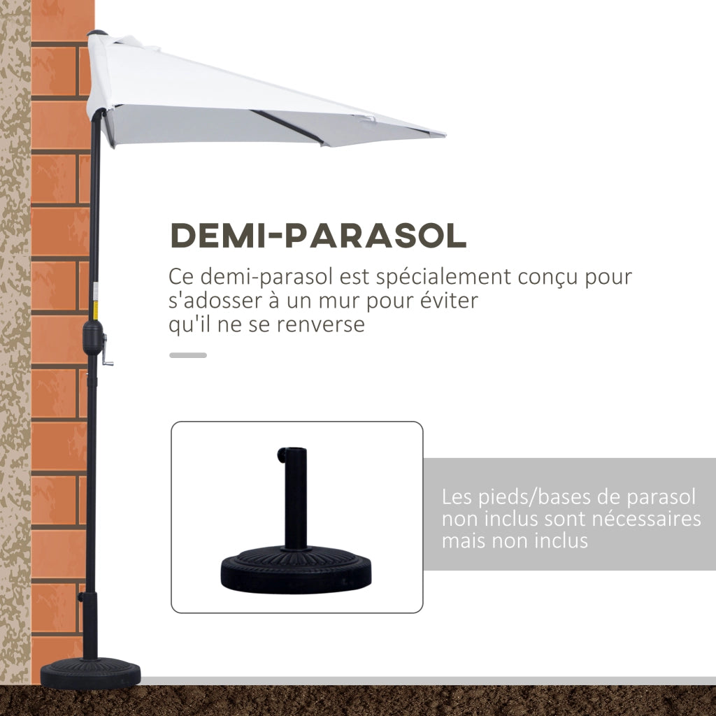 Ombrellone da balcone ? 2,6 m ¨C zephmum ¨C crema, acciaio, poliestere