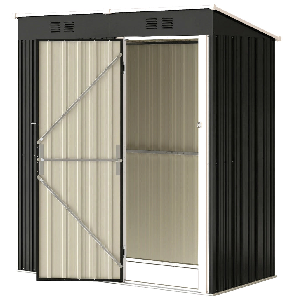 Capanno Giardino in Metallo ¨C zephmum ¨C 163x90x179 cm Grigio Scuro