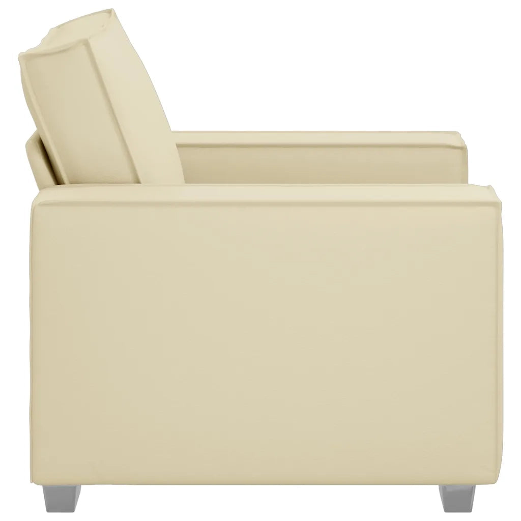 Poltrona Sofa Crema 100 cm Pelle Sintetica 4105040