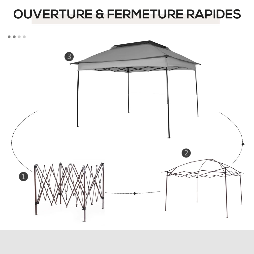 Gazebo da Giardino Pieghevole Pop-up ¨C Xylo ¨C Acciaio Poliestere Impermeabile Anti UV con Zanzariere