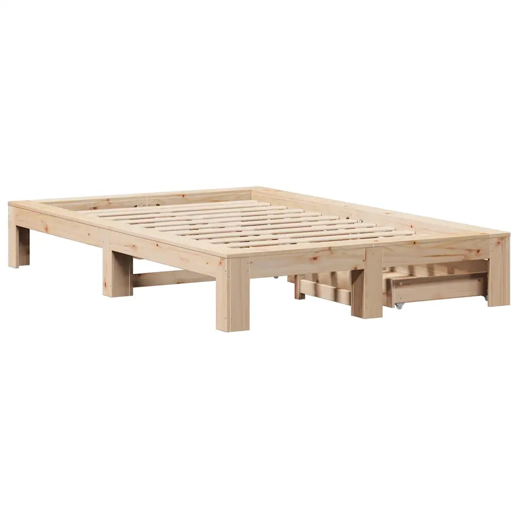 Giroletto senza Materasso 135x190 cm in Legno Massello di Pino