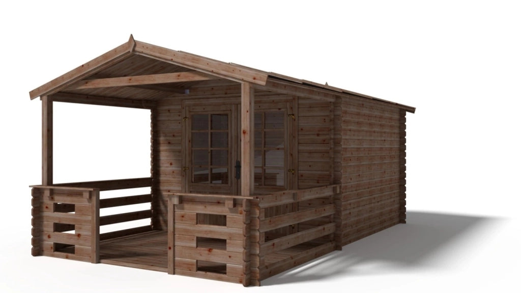 Veranda - 6m2 - 3m x 2m - impregnata - colore: marrone - DOM147 - ALTANKA