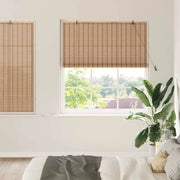 vidaXL Tenda a rullo con tende Marrone Chiaro 150 x 160 cm Bambù