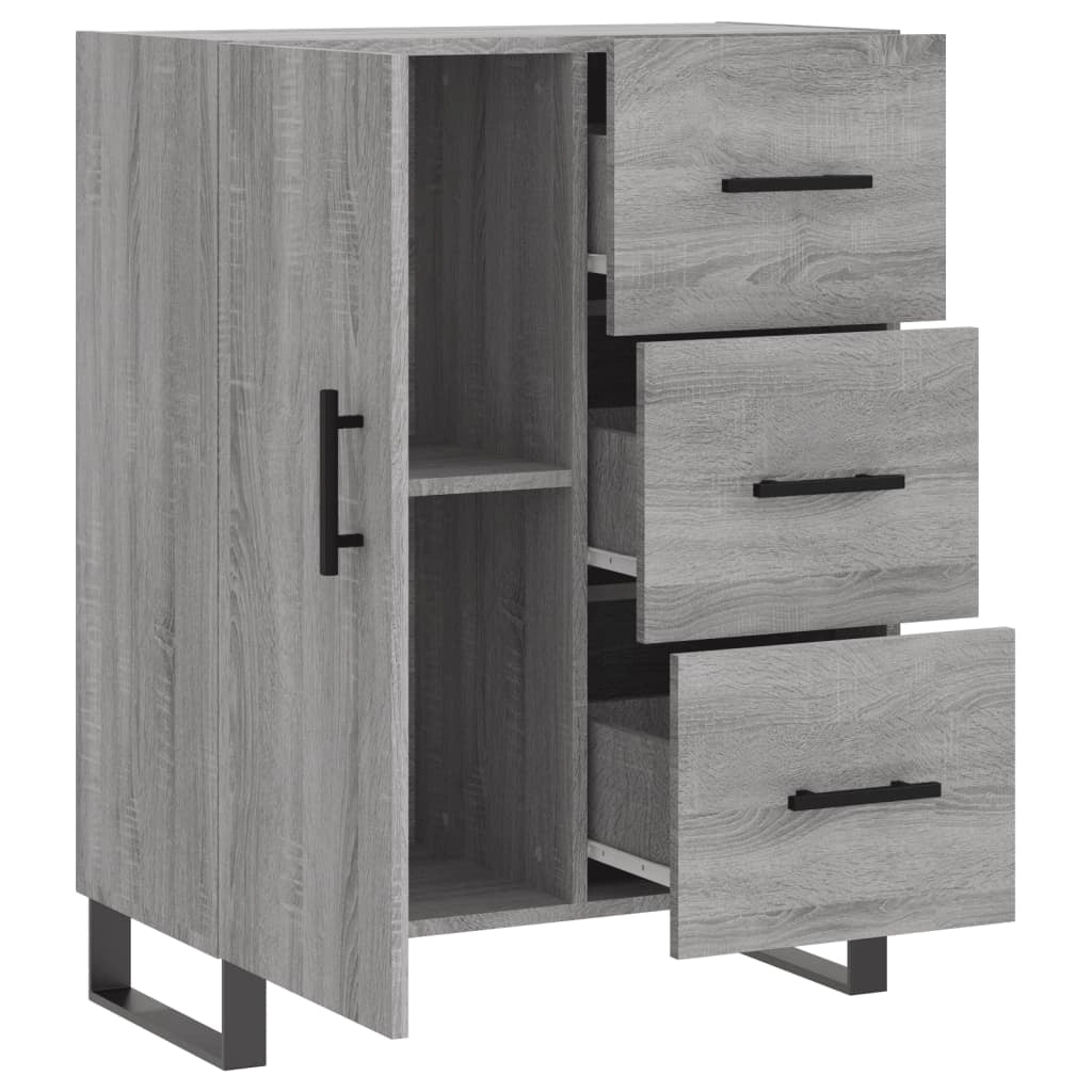 Buffet credenza cassettiera armadio mobile contenitore organizer cucina soggiorno Sonoma 69,5 x 34 x 90 cm legno ingegnerizzato grigio 02_0036474