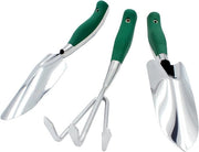 Set di attrezzi per giardinaggio, 3 pezzi, con badile in acciaio inossidabile e manico di manovra