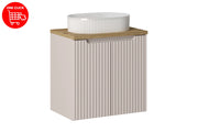 Set mobili bagno 60 cm con piano e lavabo da appoggio Beyond Nova Cashmere 60 x 1401 x 40 cm