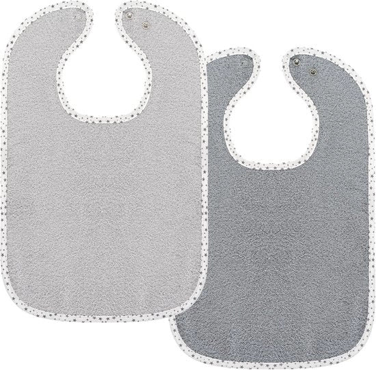 2x Slabbetti per Bambini Extra Grandi Assorbenti di Cotone Adattabili con Chiusura a Bottone
