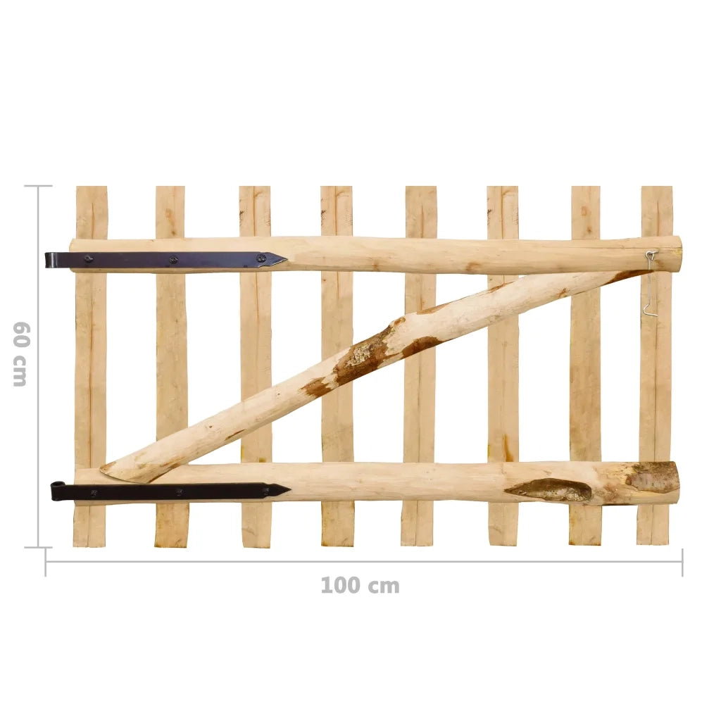 Cancello Singolo per Recinzione in Legno di Nocciolo 100x60 cm 142589