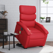 Poltrona Alzapersona Reclinabile Elettrica Rossa in Similpelle 3204066