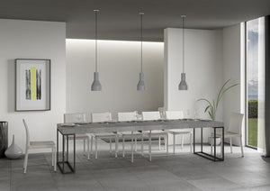 Consolle Allungabile 90-300x40x77 cm in Nobilitato Grigio