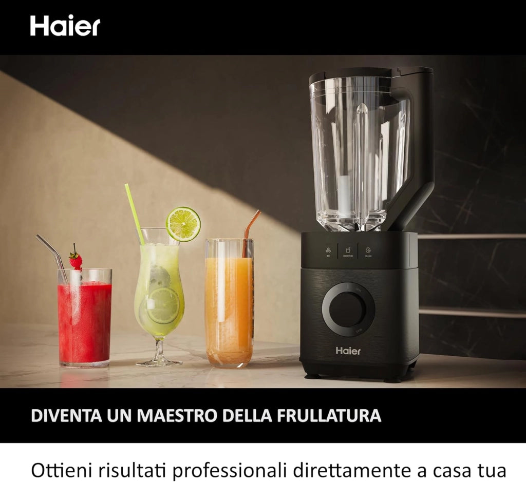 Frullatore I-Master Serie 5, Funzione Ice Crush, Smoothie, 5 velocità variabili, pulizia automatica, caraffa in vetro da 1,7 L, Personal Jug 0,6 1200 W [Nero]