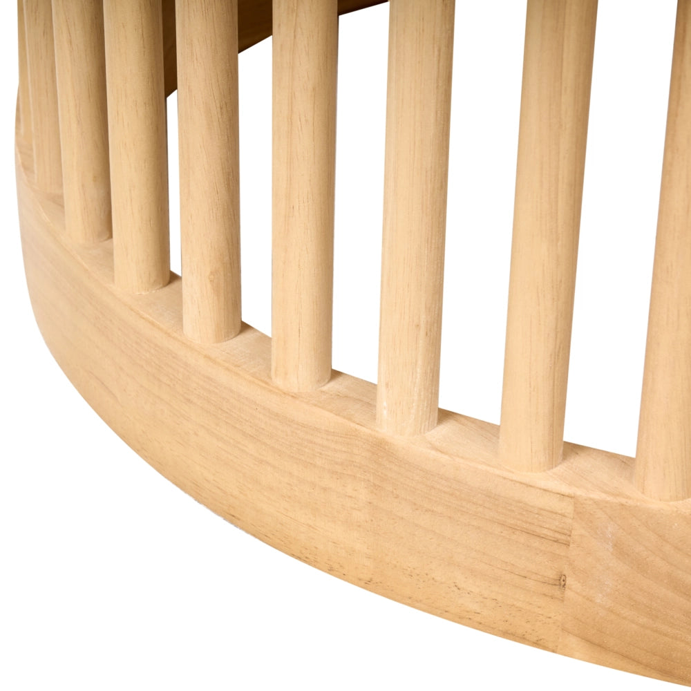 Tavolo da pranzo per sala da pranzo Cucina ø 110 cm Gambe in legno massello Impiallacciatura rovere chiaro