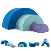 Set di 3 blocchi da arrampicata in schiuma 120 x 50 x 60 cm design versatile ed educativo in pelle scamosciata multicolore 20_0012233