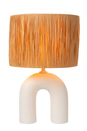 Lampada da tavolo RONDA rattan ceramica Lucide