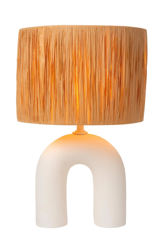 Lampada da tavolo RONDA rattan ceramica Lucide