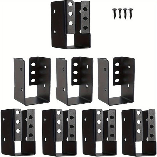 Supporto di sostegno, set di supporti nascosti da 8, acciaio verniciato a specchio | per ringhiere, traverse di ponte, frame di cancelli | armatura portante