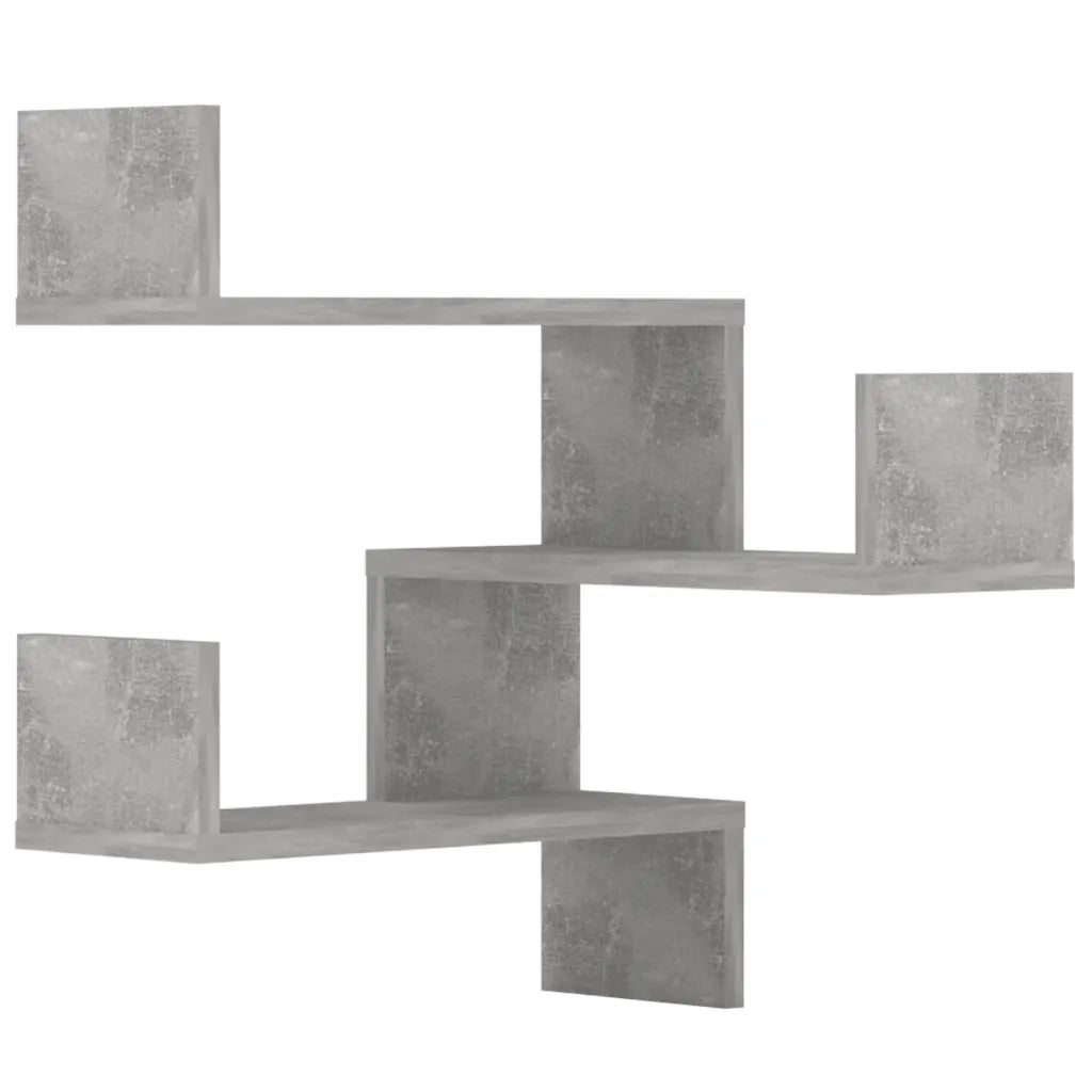 2 pz Scaffali Angolari Muro | Mensola a parete Grigio Cemento 40x40x50 Multistrato