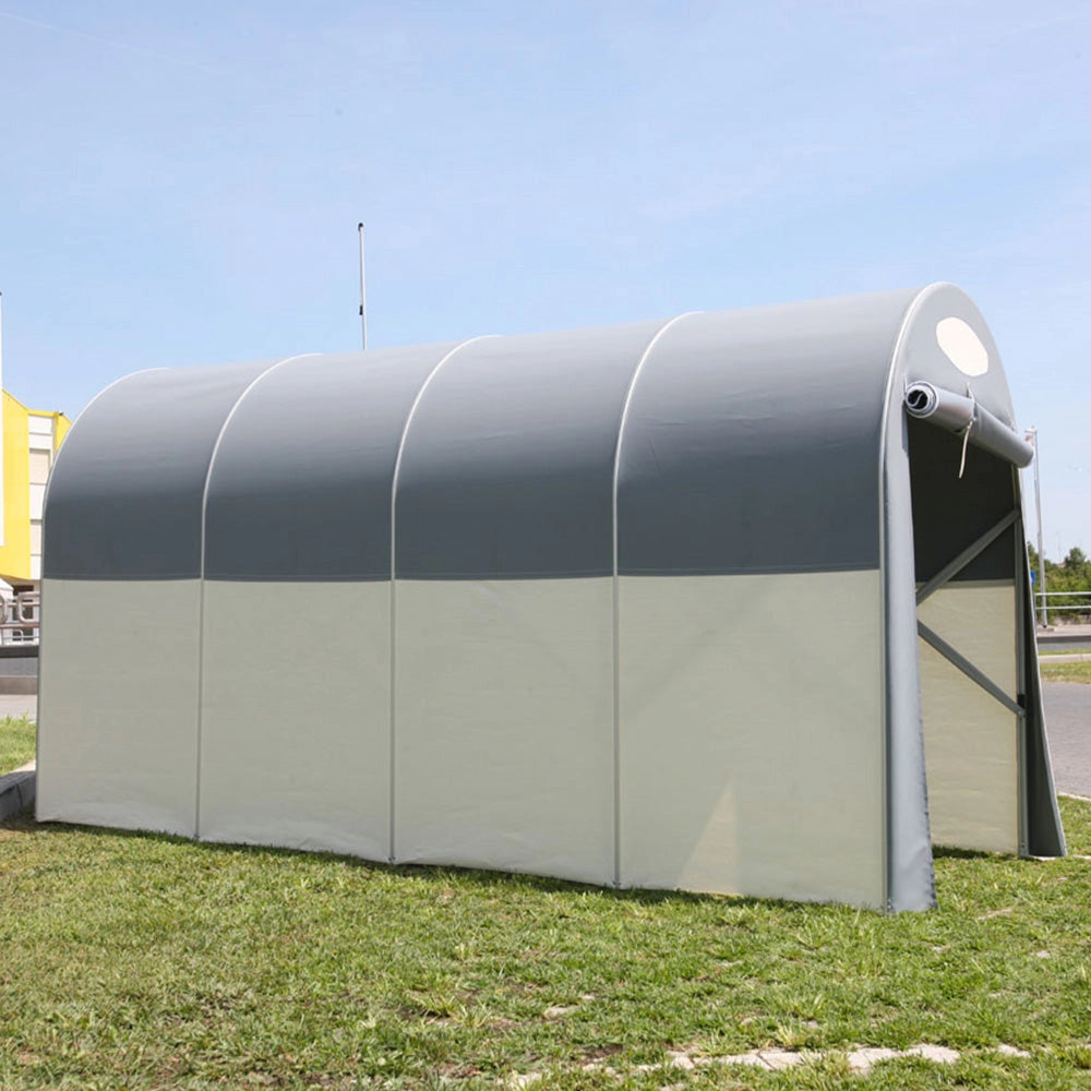 Motobox a Tunnel Copertura Box in PVC 360x120xh155 cm per Moto Scooter Grigio