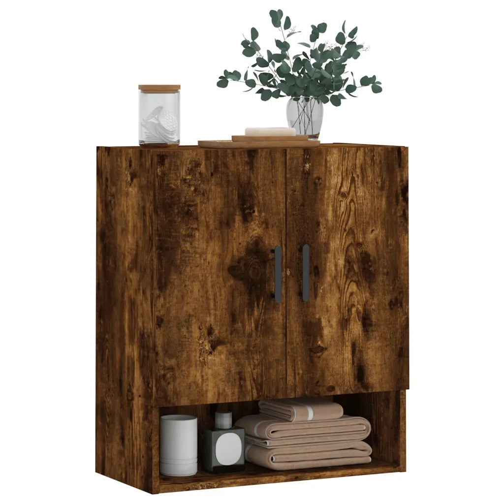 Armadietto a Muro | Mobile a Parete Rovere Fumo 60x31x70 cm in Legno Multistrato