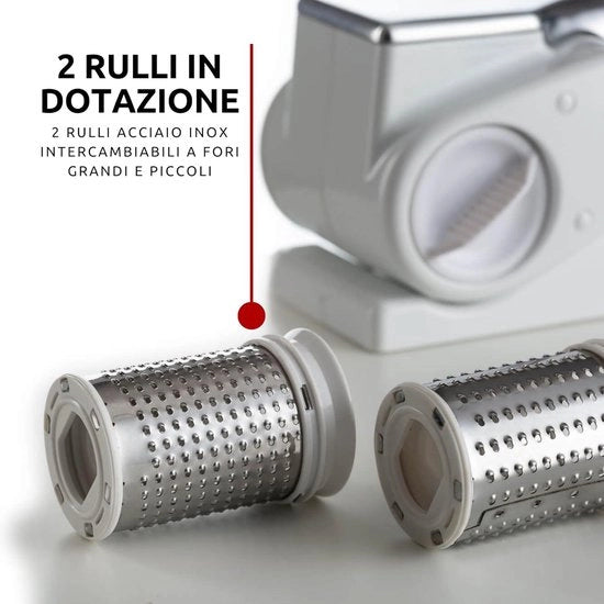 Raspatore elettrico per formaggio a batteria wireless - 1 kg di formaggio - molino per formaggio in acciaio inossidabile - batteria 1500 mAh - molino per formaggio a ingranaggi variabili
