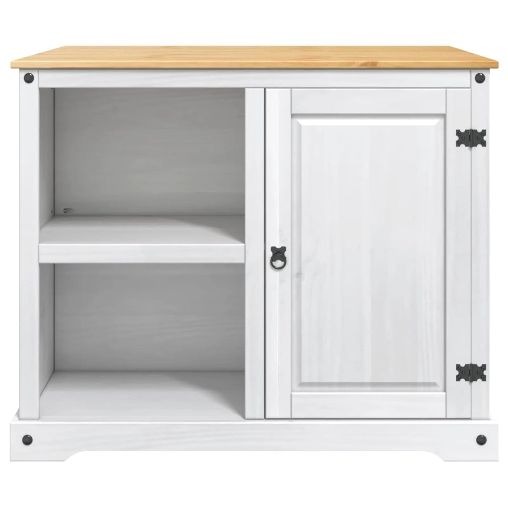 Carrello da Cucina 2 pcs Bianco e Cera di Miele Pino Massello