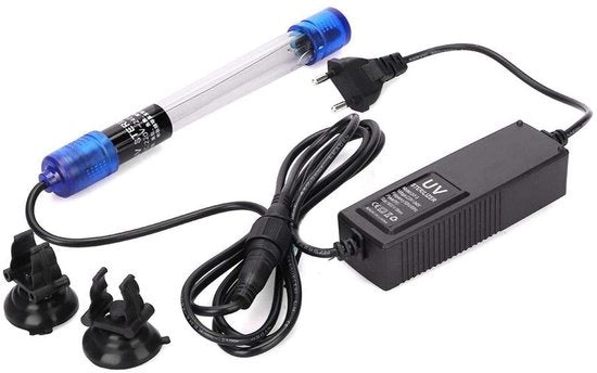 Sterilizzatore UV per Acquario/Zona Rischio/Parco Acquatico - 220-240V - Sterilizzatore UV acqua - Acquario/Zona Rischio/Parco Acquatico - Uccide batteri - Potenza 13W - Incluso 2 accessori per il collegamento - Filtro per acqua