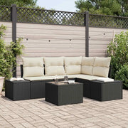 Set Divano da Giardino 5 pcs Nero polyrattan 3347047