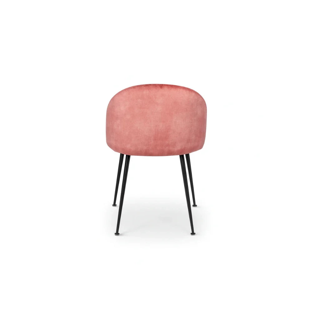 Cipro, Set di 2 sedie in velluto Rosa (45cm X 55cm H.79cm) | Duzzle