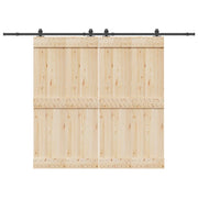 Kit di Binari per Porte Scorrevoli 305 cm Acciaio Nero 3295787