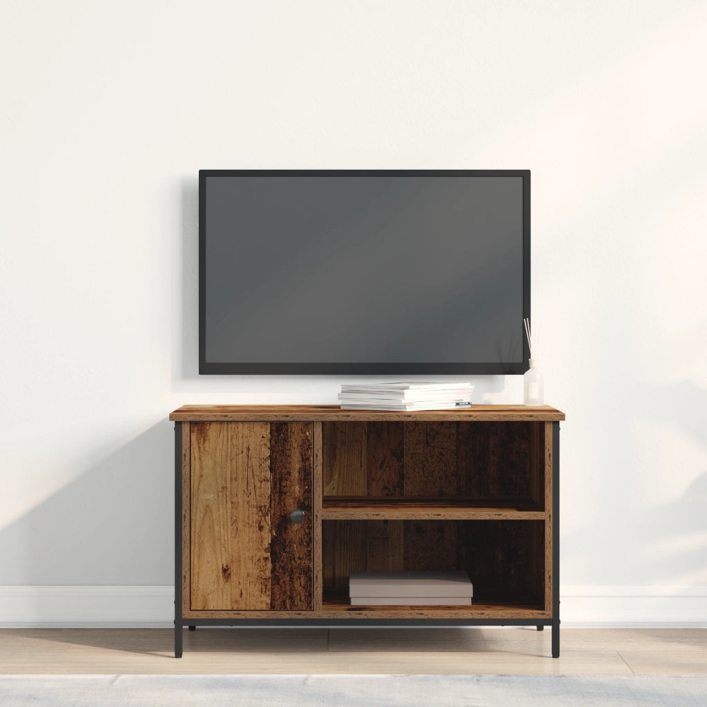 Mobile TV in Legno Vecchio 80x40x50 cm in Legno Ingegnerizzato e Acciaio