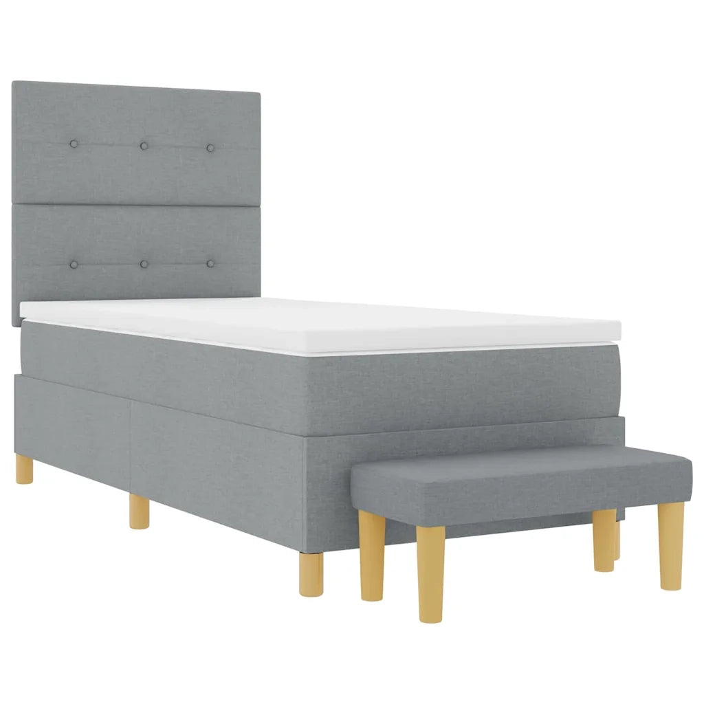 Letto a molle con testiera Grigio chiaro 200 x 90 cm Tessuto 3344268