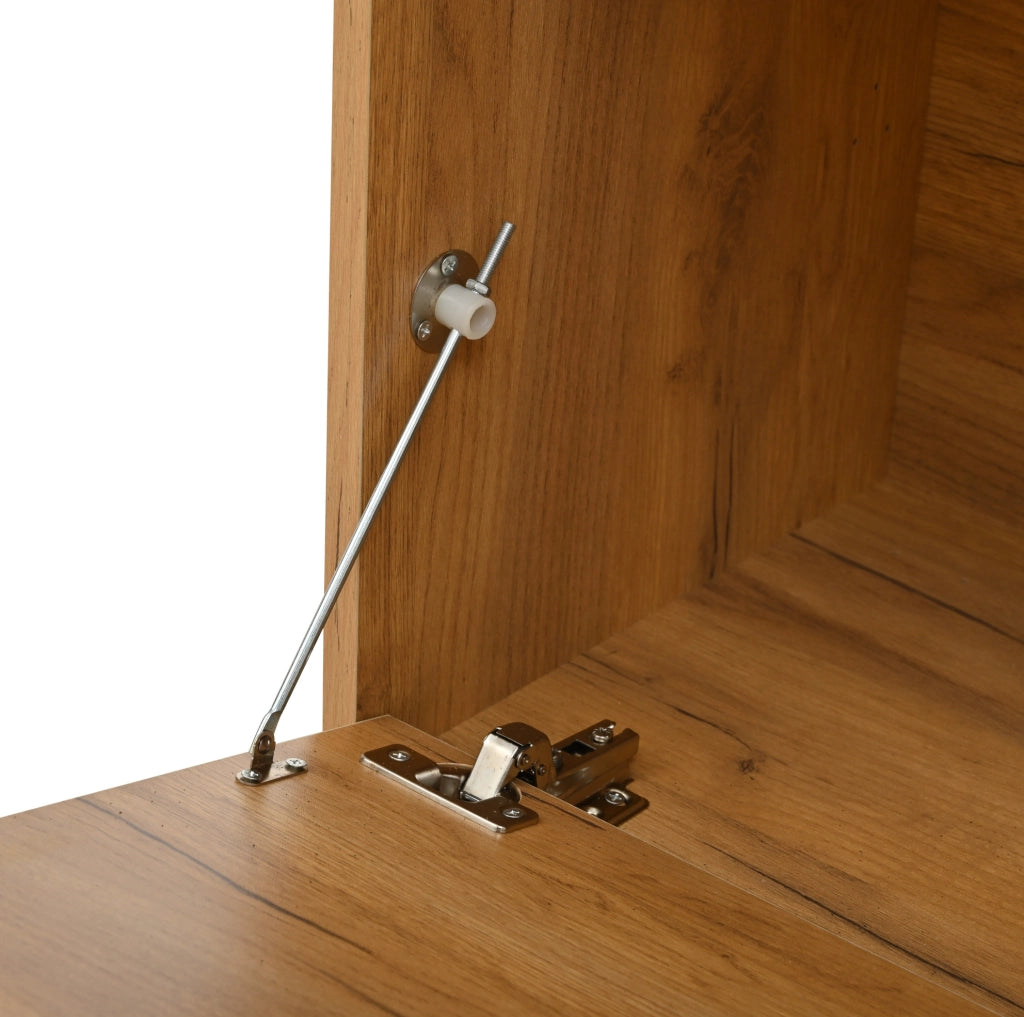 Mobile ingresso 6 in 1 con specchio, appendiabiti e 9 vani, 100x33x190 cm