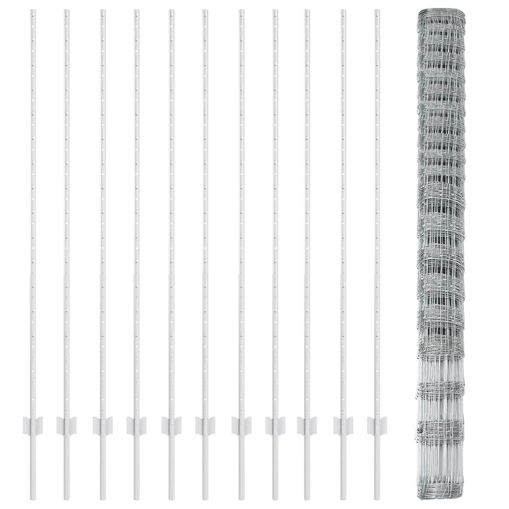 Posto per Recinto  22 pz U-Channel 160 cm Acciaio Galvanizzato