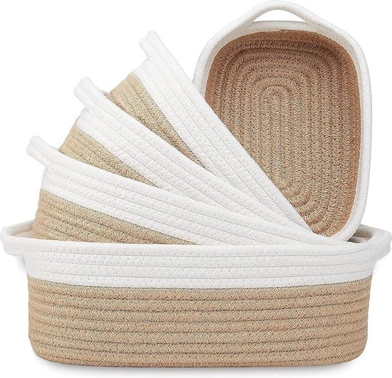 Borse di stoccaggio in cotone tessuto - per bambini - giallo e bianco