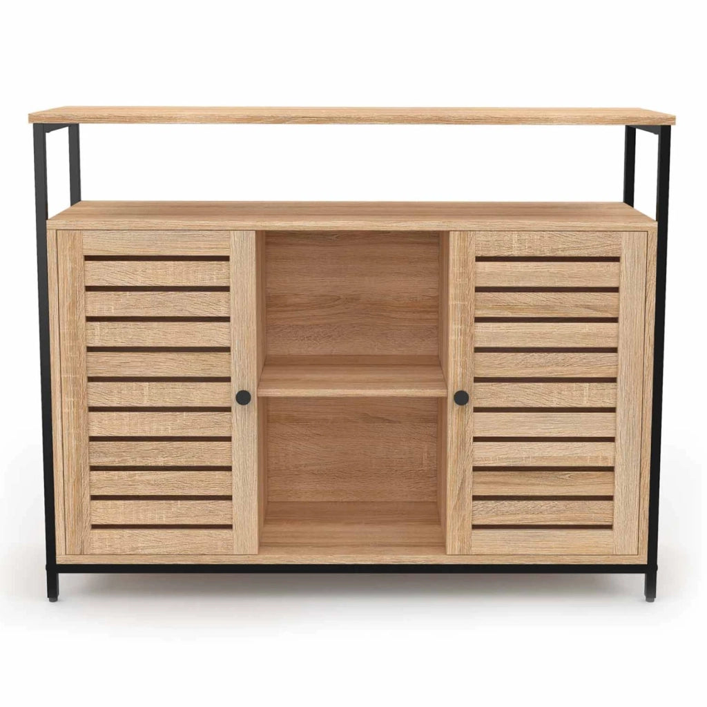 IDMarket - Credenza HALIFAX di design industriale a 2 ante con ante a ribalta, 100 cm