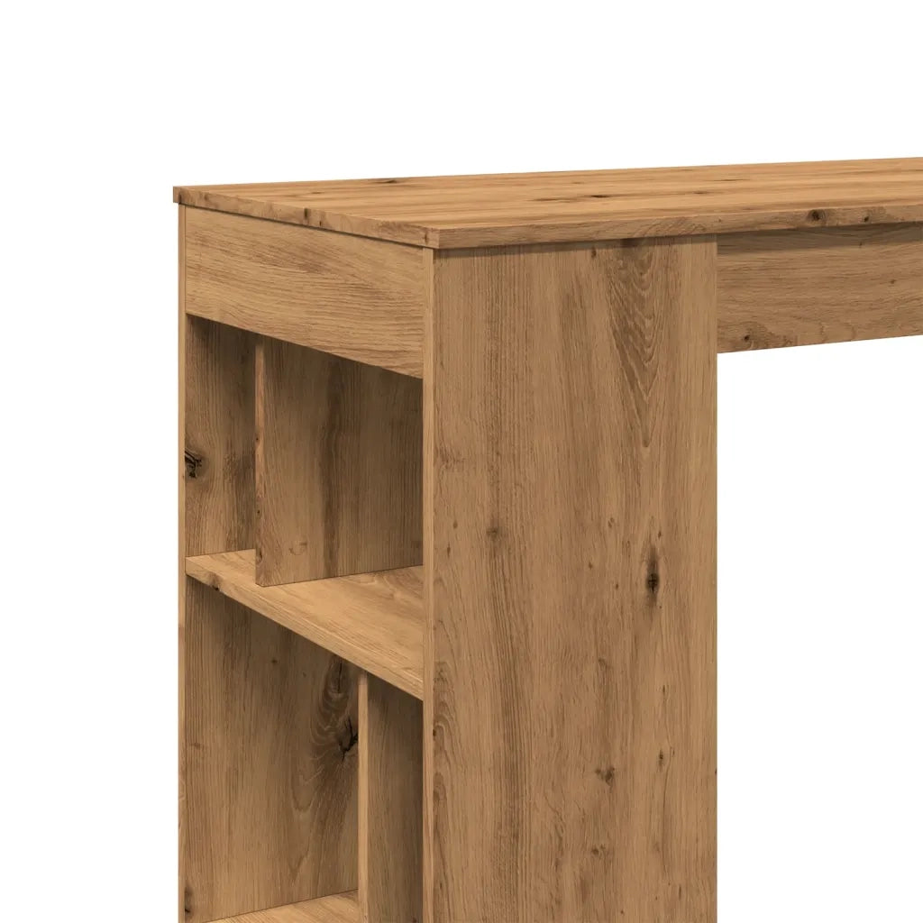 vidaXL Tavolo Bar con Rastrelliera Rovere 102x50x103,5 cm Multistrato