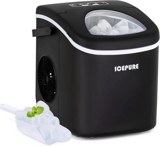 Congelatore Portatile - 9 Cubetti di Ghiaccio in 8 Minuti - 20kg di Ghiaccio in 24 Ore - Display LCD - Ideale per Bar Ufficio Casa