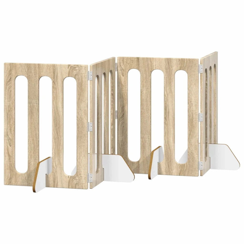 Recinto pieghevole per animali 4 pcs Rovere Sonoma 8005958