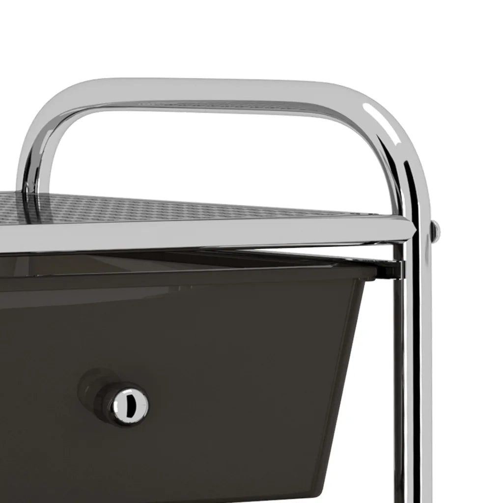 Carrello Portaoggetti Mobile con 4 Cassetti Nero in Plastica 320398