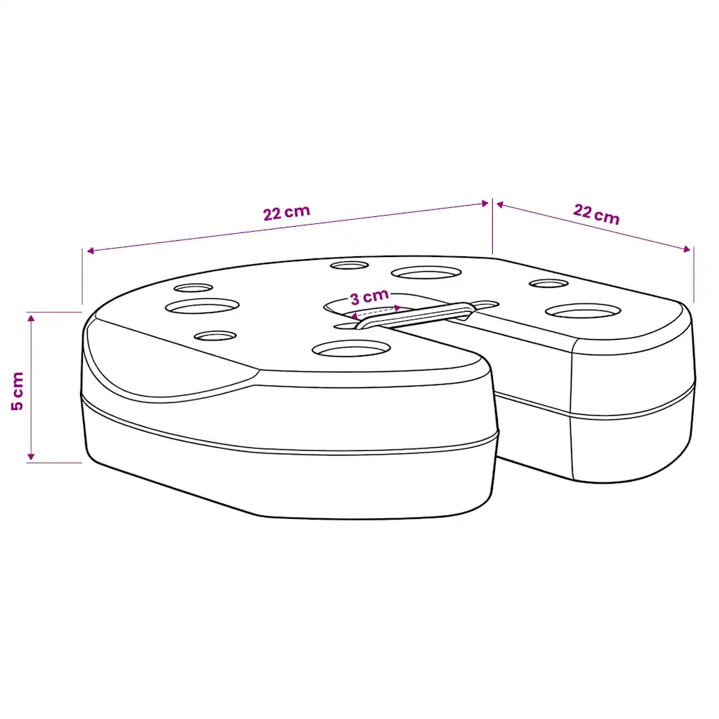 Piastre di Peso per Gazebo 4 pz Nere 220x50 mm in Cemento 45210