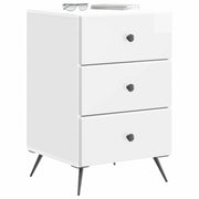 Comodino | Armadio da Notte | Mobiletto da notte con cassetto Bianco Lucido 43 x 41 x 66,5 cm