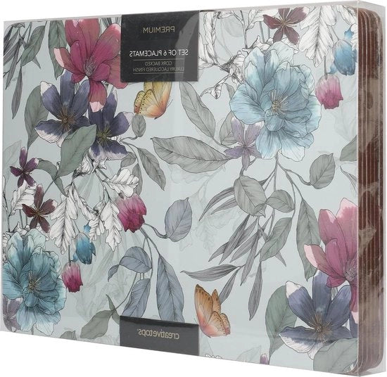 Set di placemats premium a 6 pezzi con tema vino