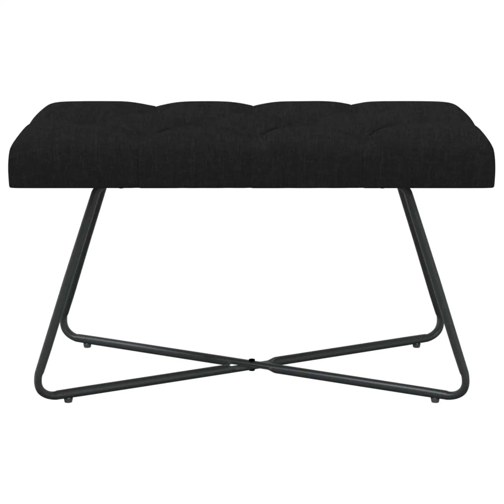 Panchina con bottoni imbottiti Nero 80 x 40 x 46 cm Tessuto 42038359