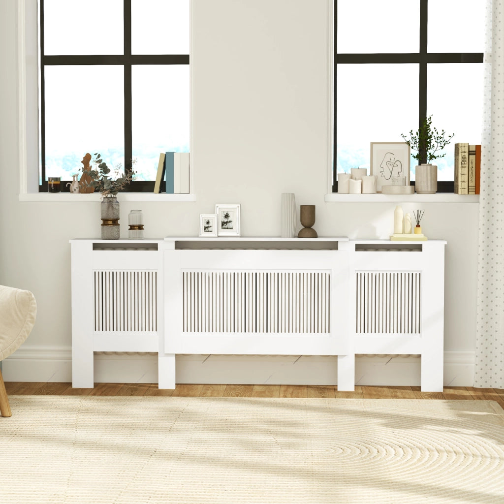 Copriradiatore a Lamelle Regolabile ¨C zephmum ¨C MDF Bianco 125-201 cm