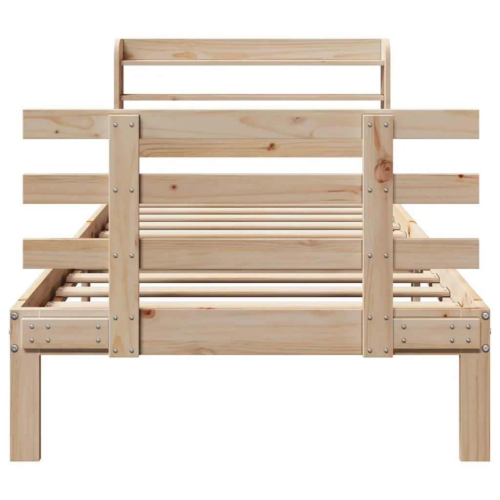 Giroletto con Testiera 100x200 cm Legno Massello di Pino