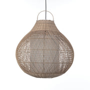 Lampadario a filo in fibre naturali beige per esterno