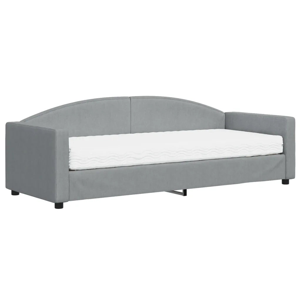 Divano letto | Sof¨¤ letto | Letto singolo con Materasso Grigio Chiaro 80x200 cm in Tessuto